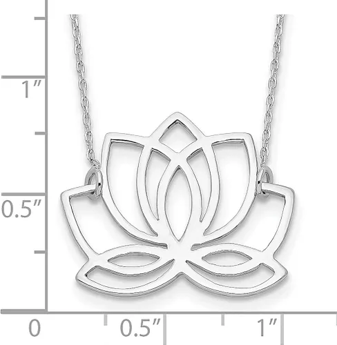 Vista 4 de Collar de plata de ley 925 con flor de loto de 18 pulgadas, dije de cadena de jardinería, joyería fina para mujeres, regalos para ella