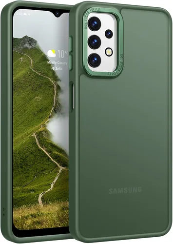 Vista 9 de Rayboen Funda para Samsung Galaxy A32 5G, translúcida esmerilada, tacto antiarañazos, parte trasera de policarbonato duro, borde de silicona suave