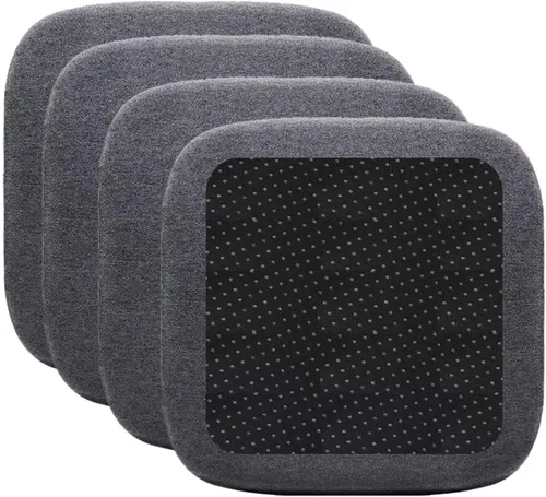 Vista 23 de Cojines de asiento para taburete de cocina, cojines de taburete de mostrador, cojín para silla de cocina antideslizante con parte inferior Gris