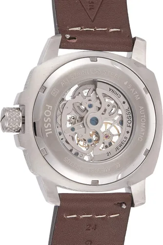 Vista 2 de Fossil ME3083 - Reloj automático de piel para hombre color marrón