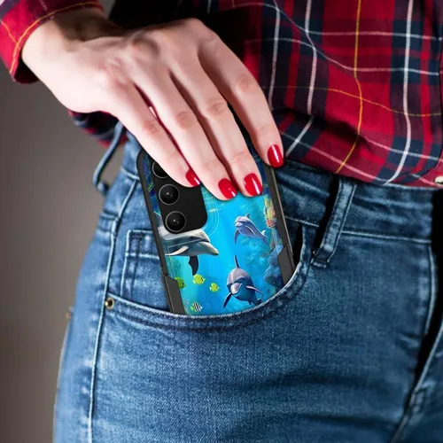 Vista 363 de Funda para Galaxy A14 5G, resistente de doble capa híbrida de policarbonato duro, goma suave, a prueba de golpes, funda protectora resistente