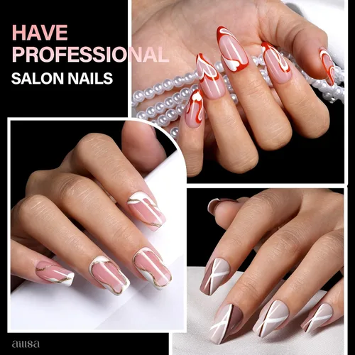Vista 7 de AILLSA Puntas de uñas de gel suaves en forma de almendra media 450pcs