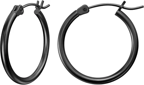 Vista 44 de Aretes de aro de oro para mujer chapados en oro real de 14 quilates con poste de plata de ley 925 Dorado