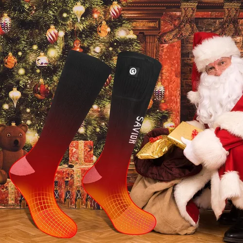 Vista 5 de Calcetines térmicos para hombres y mujeres, calcetines de batería para pies fríos, calcetines eléctricos térmicos para campamento, calentadores