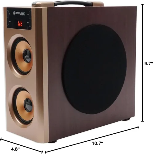 Vista 9 de Rockville Sistema de altavoces compacto de cine en casa RHB70 con Bluetooth/USB/FM, madera de cerezo Bluetooth, USB, tarjeta SD, RCA Aux