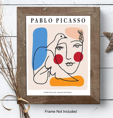 Vista 8 de Pablo Picasso - Póster artístico para pared y decoración, arte abstracto de mediados de siglo moderno y contemporáneo de 8 x 10 pulgadas, póster