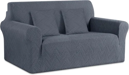 Vista 31 de Ruaozz Funda elástica para sofá de 1 pieza, fundas para sofá de 3 cojines, funda universal antideslizante para sofá, funda lavable de jacquard