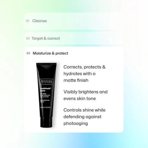 Vista 8 de Revision Skincare Intellishade Mate 5 en 1 crema hidratante teñida antienvejecimiento con SPF 45, corrige, protege, oculta, ilumina e hidrata