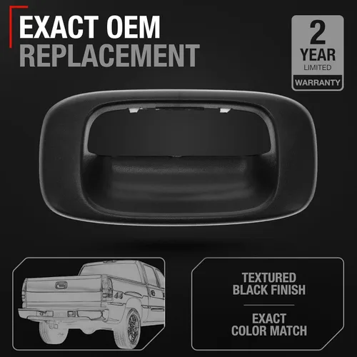 Vista 4 de T1A Panel para manija de puerta trasera con clip metálico - Compatible con Chevrolet Silverado 1500 2500 3500 1999-2006; 99-06 GMC Sierra 1500 2500
