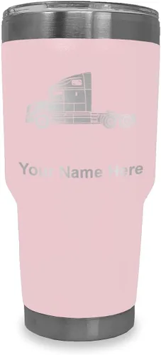 Vista 20 de LaserGram Taza aislada al vacío de 20 onzas, cabina de camión, grabado personalizado incluido (negro)