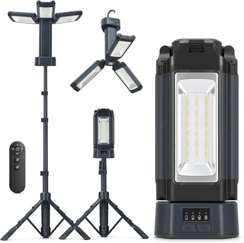 Vista 10 de 12000mAh Rechargeable Camping Light with Stand 73.2'' Yellow