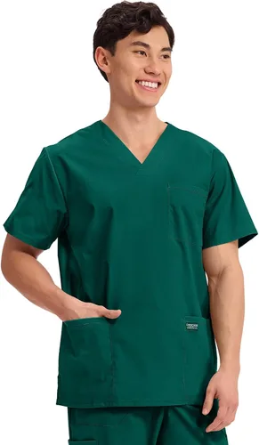 Vista 4 de Cherokee WW Professionals WW695 - Camisa de uniforme sanitario para hombre, con cuello en V