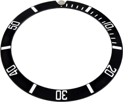 Vista 2 de INSERTO DE BISEL DE ALUMINIO 16800-81, 16610 16800 COMPATIBLE CON ROLEX SUBMARINER NEGRO TOP QLTY, Negro