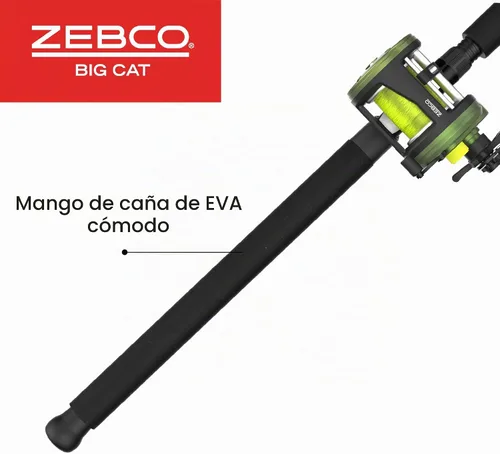 Vista 6 de Zebco Combo de carrete convencional y caña de pescar Big Cat