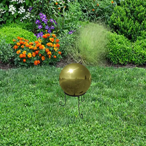 Vista 2 de Very Cool Stuff GLD04 Gazing Globo de acero inoxidable, 4 pulgadas de diámetro, dorado