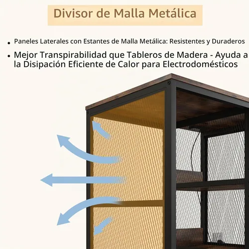 Vista 5 de METYERRY Mini gabinete de nevera con toma de corriente y cajón de malla