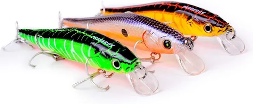 Vista 4 de PROBEROS Señuelos de pesca de lubina Minnow - Jerkbait Sinking Señuelos Set Cebos duros Crankbait para trucha bagre almizclado Bluegill Pesca
