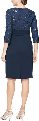 Vista 2 de Alex Evenings Vestido de cóctel para mujer con lazo en la cintura
