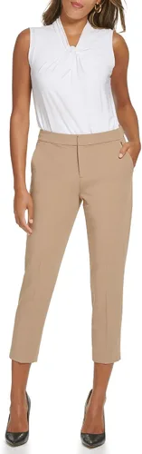 Vista 2 de Tommy Hilfiger Sloane Work - Pantalones de vestir con cintura elástica de tiro medio para mujer, Diseño de hongo