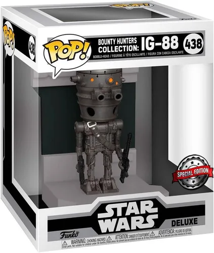 Vista 2 de Funko POP! Deluxe: Star Wars Bounty Hunter IG-88 Metálico