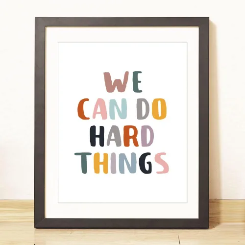 Vista 5 de We Can Do Hard Things, Classroom Wall Decor, Positive Quotes, Kids Affirmation, Kids Room Wall Art, Positive Classroom Print, Playroom Wall Decor