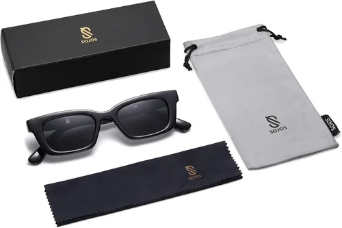 Vista 6 de SOJOS SJ2134 - Gafas de sol rectangulares para hombres y mujeres