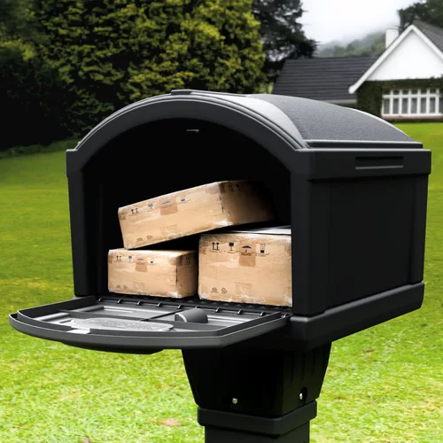 Vista 8 de Simplay3 USPS T4 - Cubierta para buzón y poste XL con construcción duradera de doble pared, diseño resistente a la intemperie, color negro