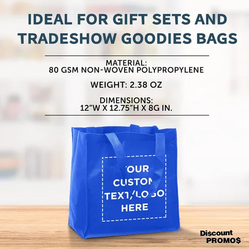 Vista 5 de DISCOUNT PROMOS Juego de 10/50/100 bolsas de tela reutilizables personalizadas, paquete a granel personalizado, plegable, lavable, bolsa de compras