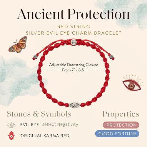 Vista 9 de KARMA AND LUCK Guardian of Blessing, pulsera de bronce de cuerda roja para hombre, hecha a mano en Bali para protección, tamaño ajustable