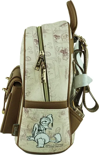 Vista 5 de Wondapop Disney Donald Duck - Mini mochila de piel vegana de 11 pulgadas, Beige, Donald