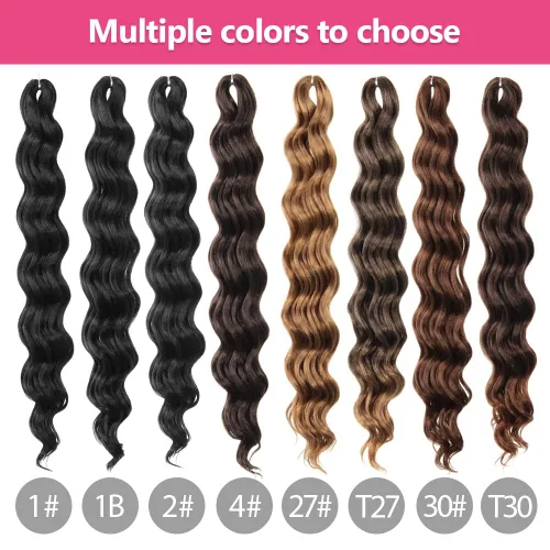 Vista 6 de Pelo de onda marina con trenzas de ganchillo, 6 pulgadas, 8 paquetes, trenzas rizadas suaves y profundas, extensiones de pelo sintético ondulado