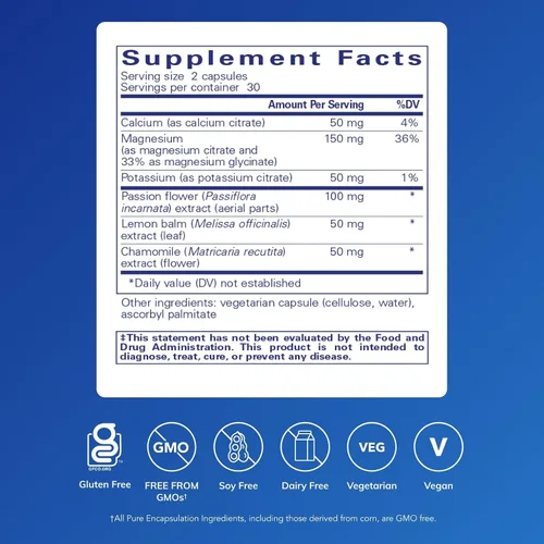 Vista 2 de Pure Encapsulations Fórmula de calambres musculares/tensión Suplemento hipoalergénico para reducir los calambres musculares ocasionales