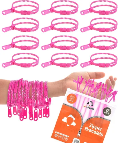 Vista 15 de UpBrands Paquete de 12 pulseras azules con cremallera de 7 pulgadas, recuerdos de fiesta inspirados en el océano para el Día Mundial de los Océanos