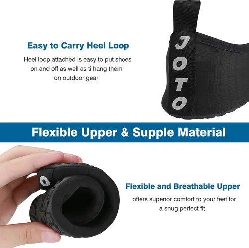 Vista 4 de JOTO - Zapatos de agua para mujeres hombres y niños sensación de ir descalzo secado rápido calcetines acuáticos zapatos de playa para esnórquel surf