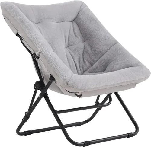 Vista 12 de Tiita Silla Cómoda Plegable, Silla de Acento Plegable de Gran Tamaño de Piel Sintética Suave, Silla de Descanso Perezosa para Niños, Adolescentes