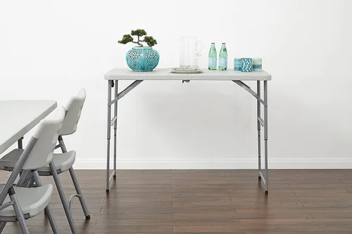 Vista 2 de Mesa cuadrada de resina multiuso Office Star Work Smart 36 x 36 x 29 pulgadas, MetalPlástico/Resina, Blanco