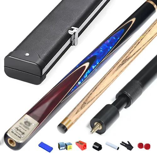 Vista 2 de Tacos de billar profesionales Billiard cue 3/4 Split Snooker Black 8 Chinese Eight-cue Table cue 10MM with Box(Color:3)
