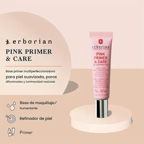 Vista 2 de Erborian Bálsamo de crema facial multifuncional Pink Primer & Care - Conjuntos de imprimación de maquillaje, minimización de poros, hidratación