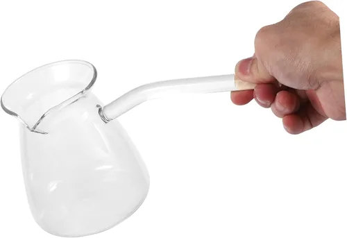 Vista 7 de Healeved Tetera de cristal elegante de la resistencia al calor del pote 15.2 fl oz de café preparado a mano para el hogar