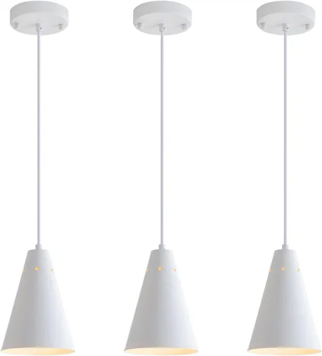 Vista 15 de Lámpara colgante negra enchufable, luces colgantes con interruptor de encendido/apagado de cable de enchufe, mini luces colgantes para isla