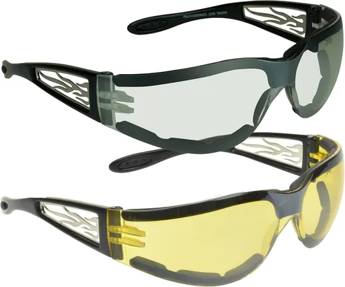 Vista 14 de Anteojos de sol con espuma, para motocicleta. Con diseño de llamas para hombres y mujeres