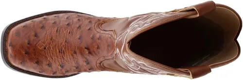 Vista 6 de Roper Hombres Bumps Avestruz Punta cuadrada Botas Casual Mid Calf - Marrón, Blanco