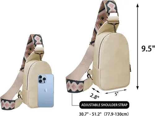 Vista 3 de Bolso de pecho para mujer bolso bandolera pequeño de piel sintética mochila de hombro para viajes senderismo