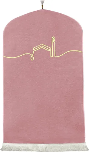 Vista 9 de Modefa Alfombra de oración islámica turca, felpilla tejida de lujo, Sajjadah, alfombra minimalista para oración de Ramadán, regalo de Eid, moderna