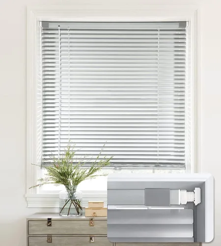 Vista 13 de LazBlinds Mini Persianas de Aluminio de 1", Sin Herramientas-Sin Taladro, Persianas Sin Cordón para Ventanas Interiores, Persianas Horizontales