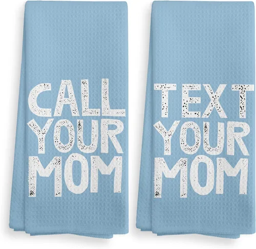 Vista 14 de Call Your Mom - Juego de 2 toallas de cocina y paños de cocina negros, toallas decorativas para baño, regalos de graduación, toallas de tela