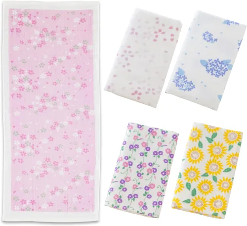 Vista 15 de NOREN Toalla de mano japonesa (Senshu Osaka Towel - Apple) Toalla de algodón, fabricada en Japón, 100% algodón, de secado rápido, absorbente, ultra