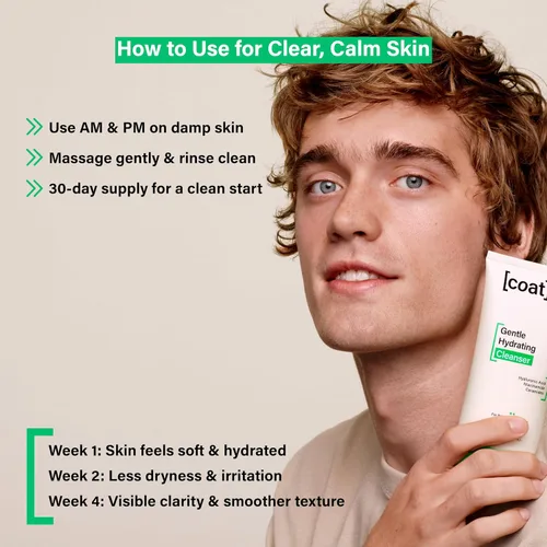 Vista 4 de COATS Limpiador hidratante suave [5 onzas] – Lavado facial hidratante con ácido hialurónico – Cuidado de la piel preparado – Sin fragancia, vegano