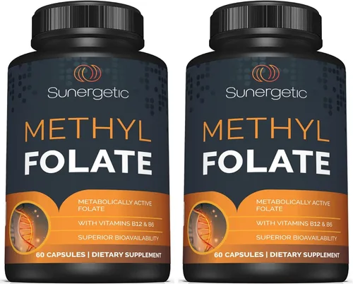 Vista 7 de Sunergetic Suplemento de folato de metilo prémium – con vitamina B12 metilada y vitamina B6 – Folato metabólicamente activo como magnafolato