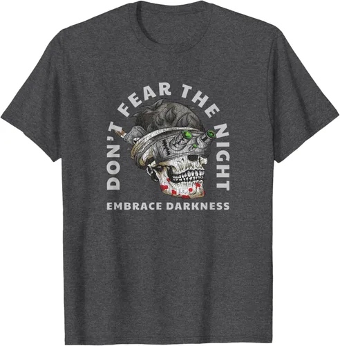 Vista 23 de Camiseta táctica militar con diseño de calavera con visión nocturna Negro
